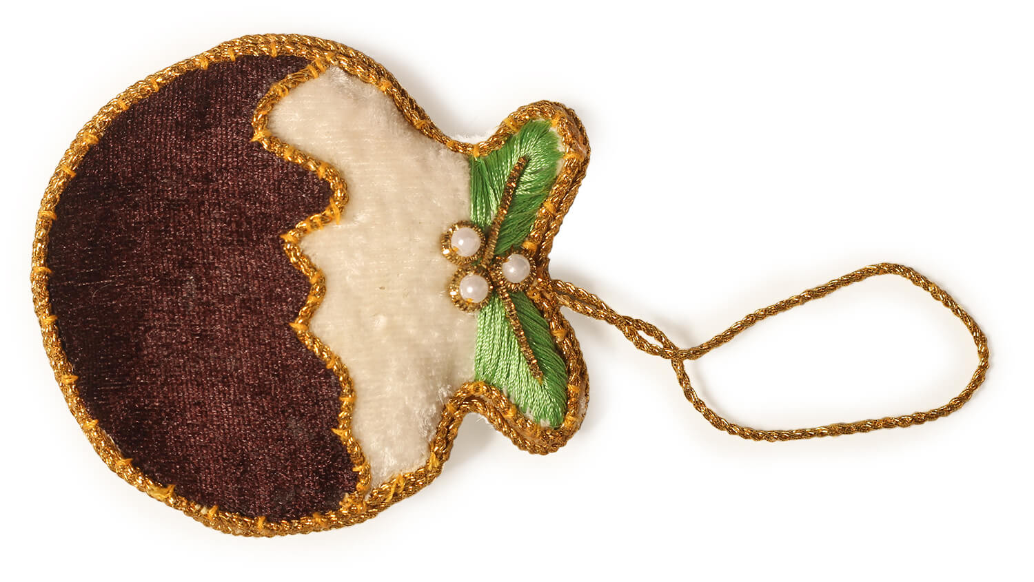 ArtistryBazaar 3.5"x3"  Pudding themed Zari & Sequin Christmas décor