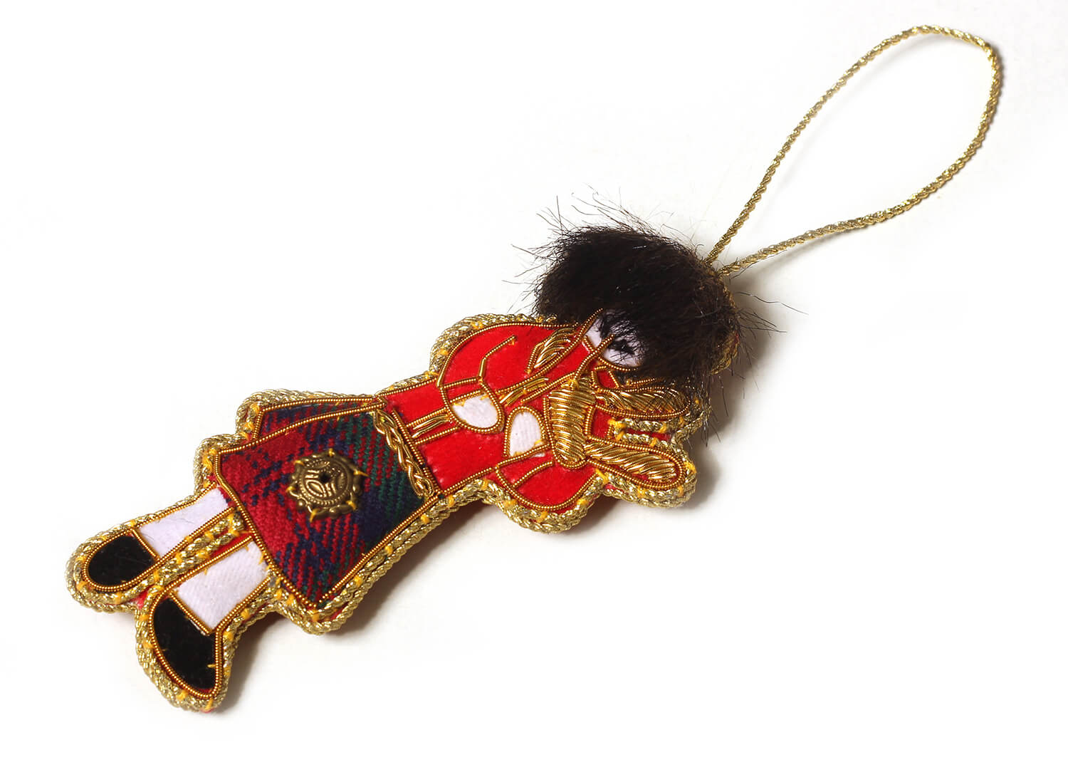 ArtostryBazaar 5" x 2" Orange Scottish Bagpipe Xmas Ornament.Handstiched with Zari thread and cotton