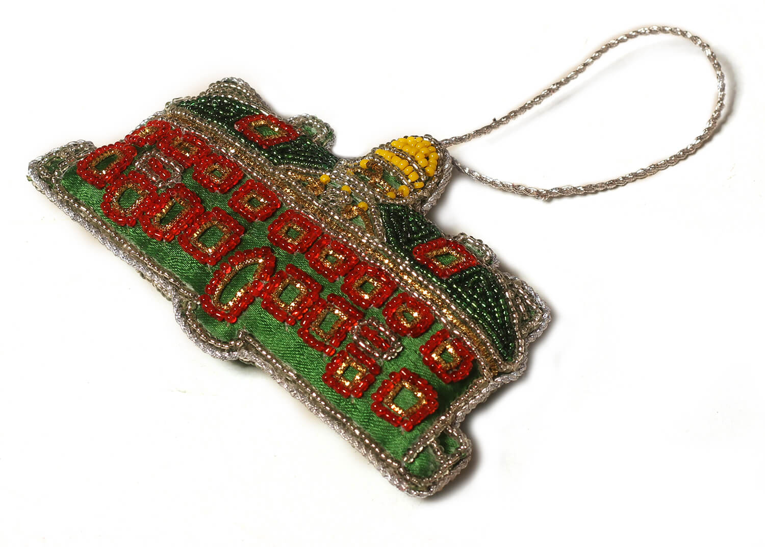 ArtistryBazaar 3"x4.5"  Sparkling Green and red Palace Christmas Ornament