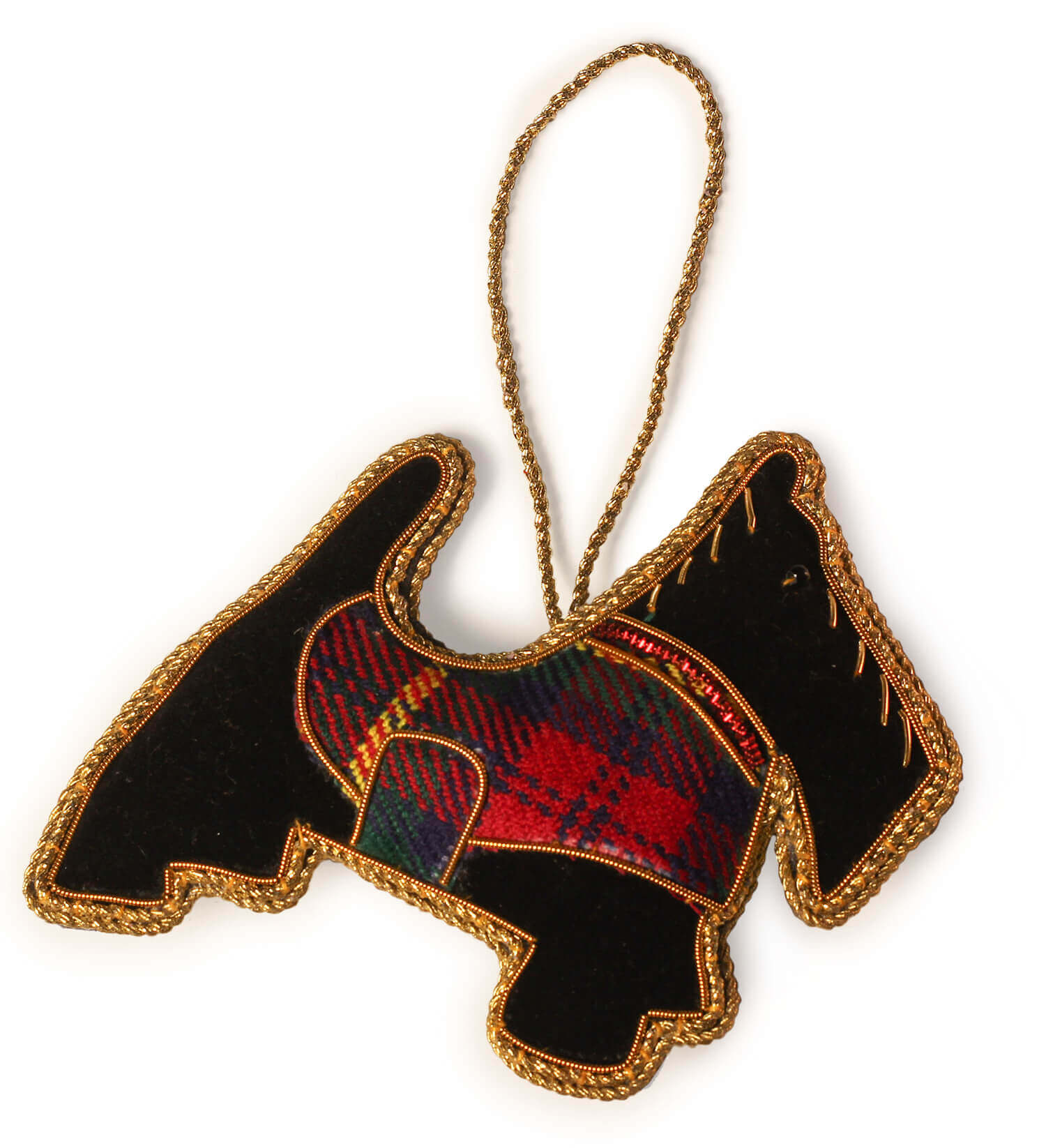 ArtistryBazaar 3.2" x 4" Black Zari Thraed pony ornament