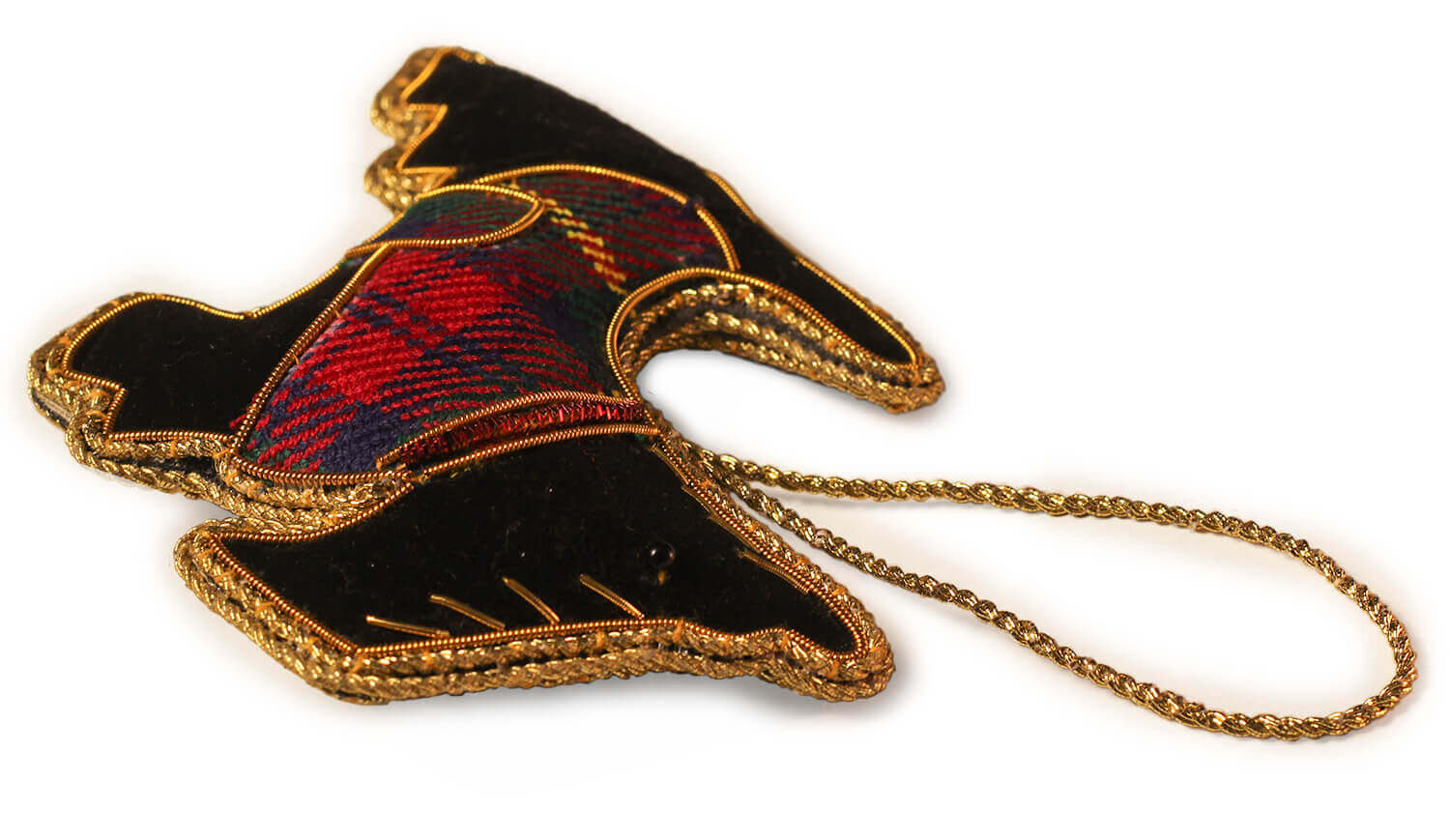 ArtistryBazaar 3.2" x 4" Black Zari Thraed pony ornament
