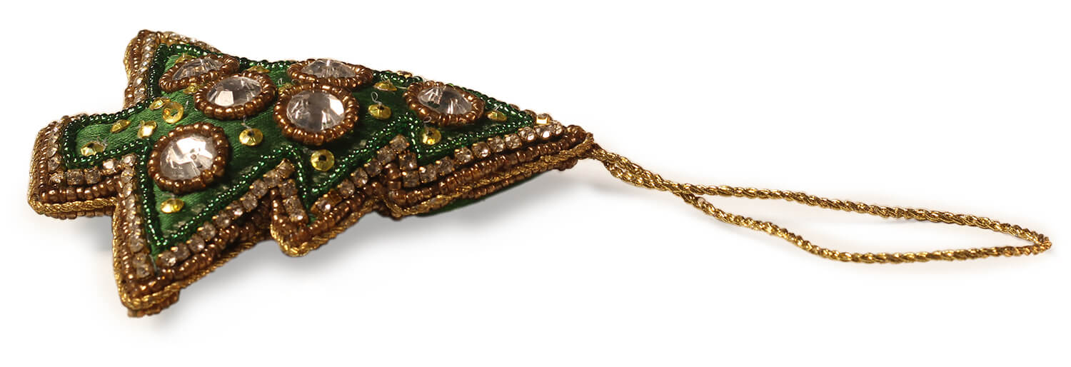 ArtistryBazaar 4"x3.5" Handcrafted Zari thread christmas tree.