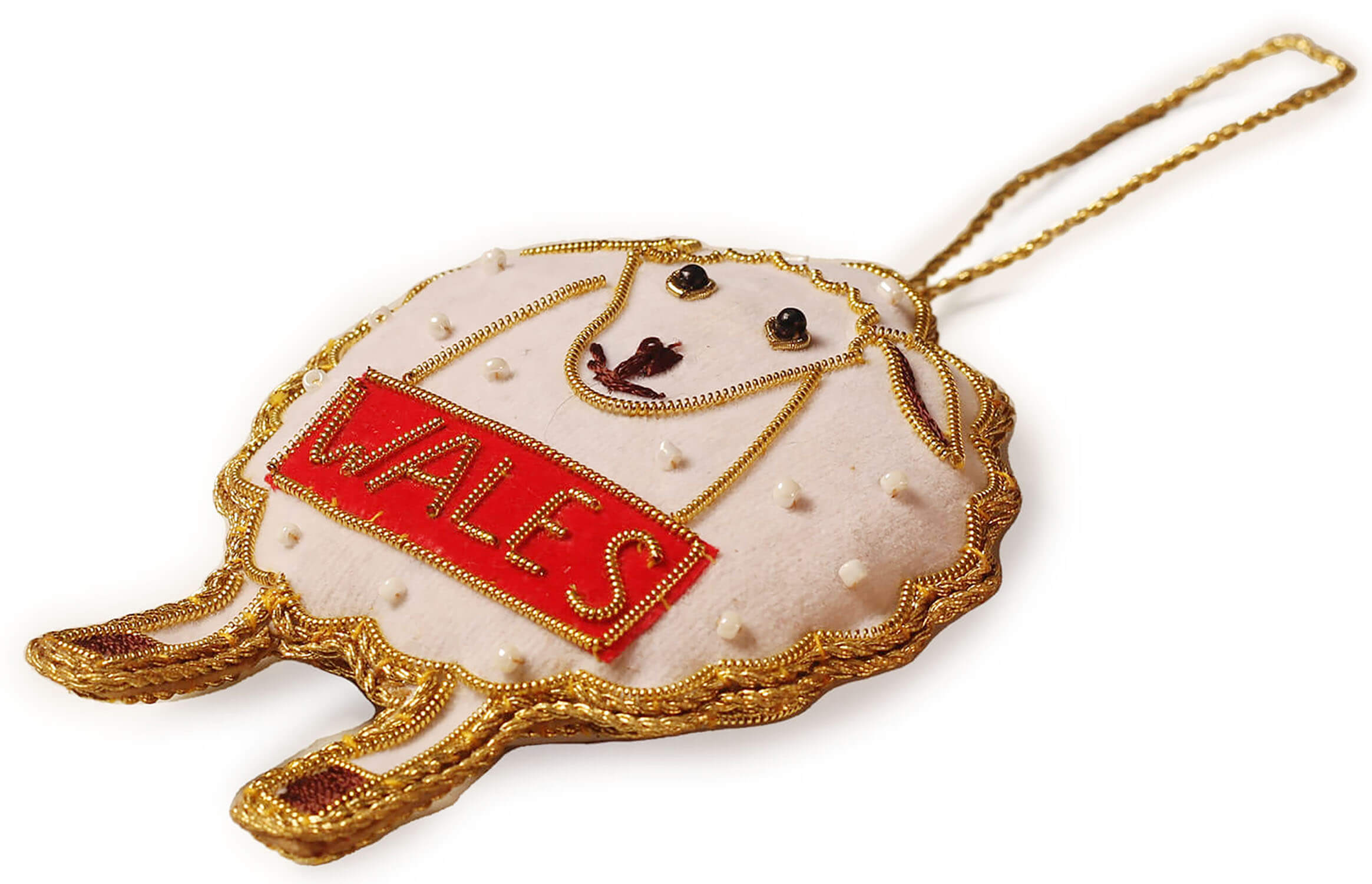ArtistryBazaar 4"x3" Wooly Zari Thread Sheep themed Ornament 