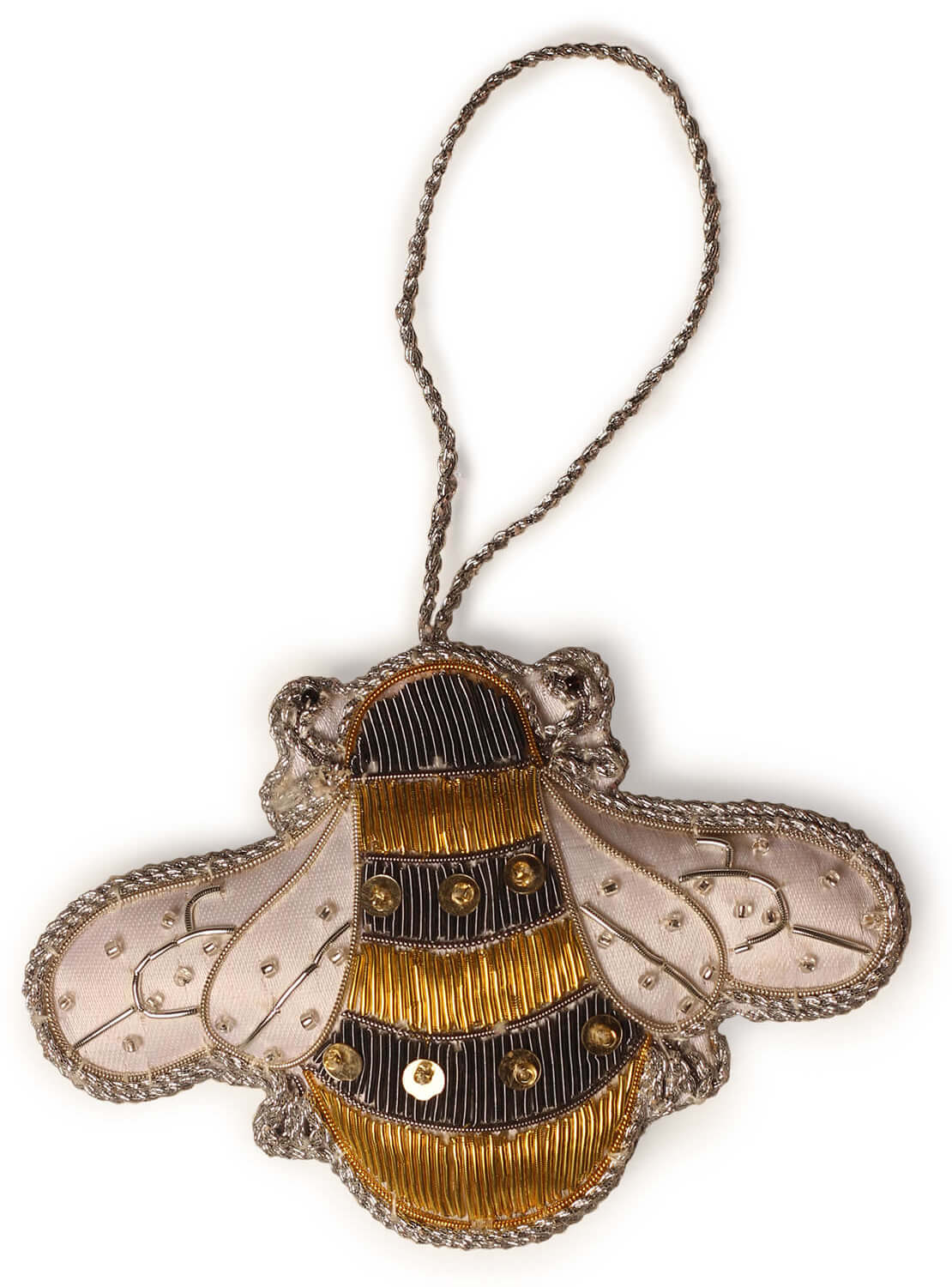 ArtistryBazaar 3"x4" Golden Zari Thread Bee themed décor