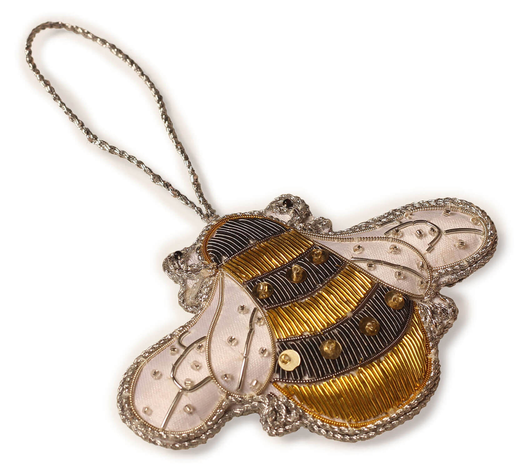 ArtistryBazaar 3"x4" Golden Zari Thread Bee themed décor