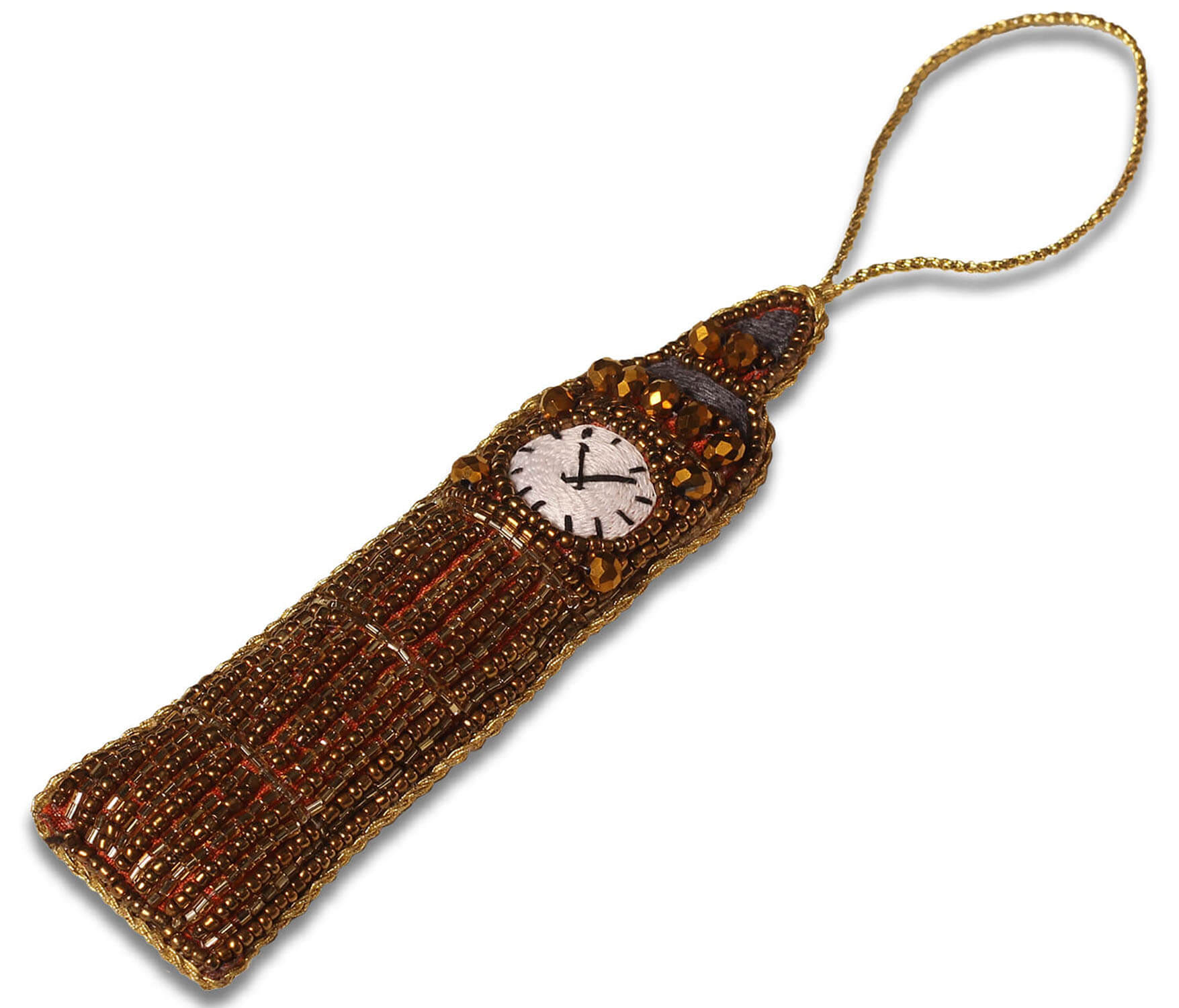ArtistryBazaar 5.5" x 1.5" London Town Zari Thread Clock Tower