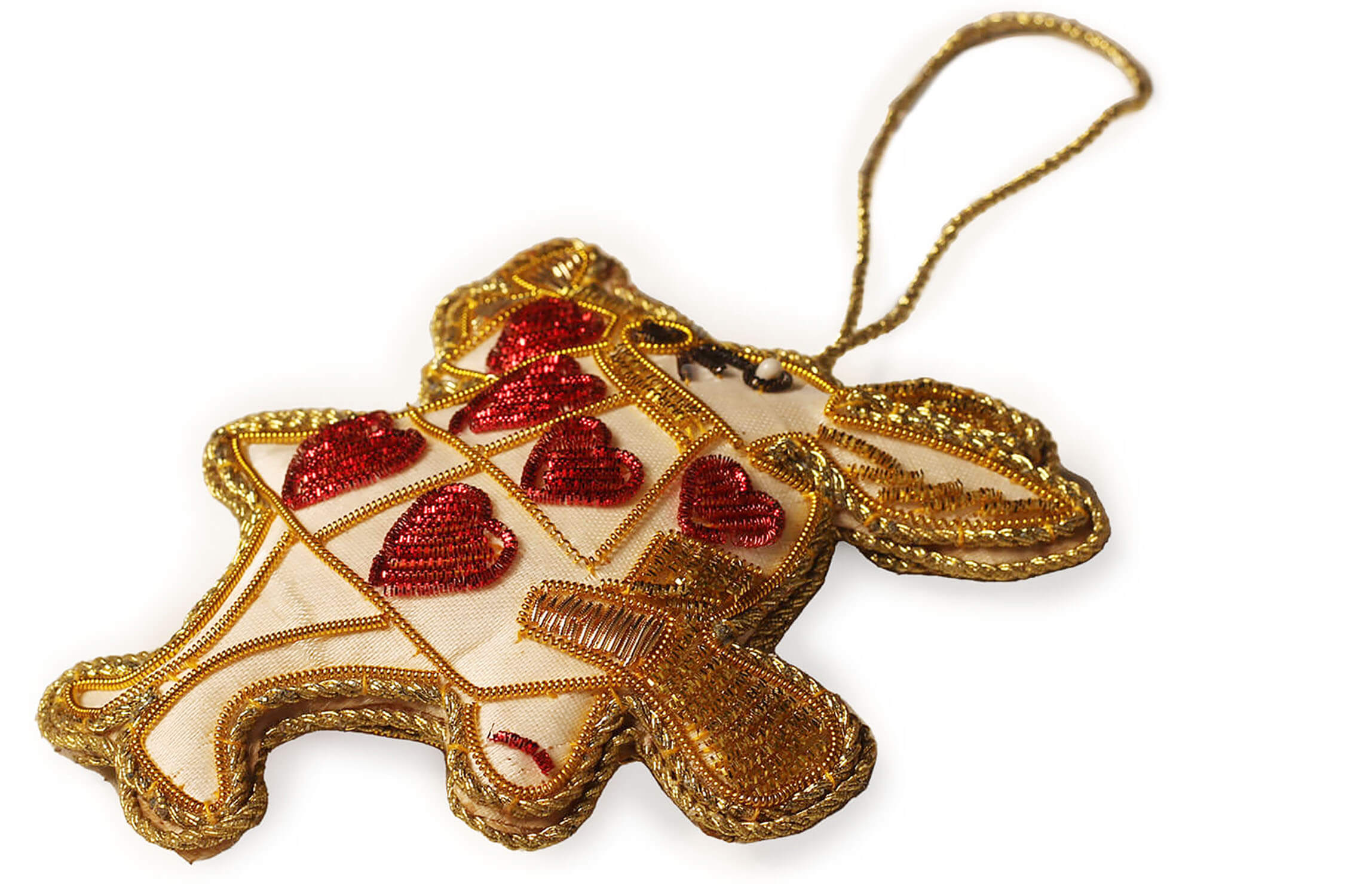 ArtistryBazaar 4.5"x 3"  Zari Thread Bunny Ornament