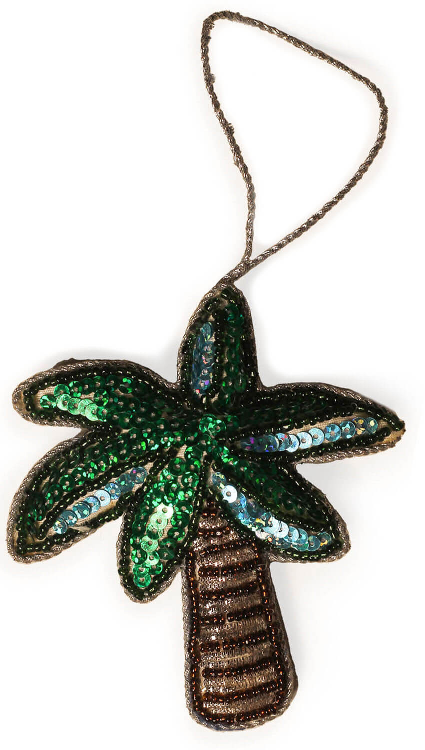 ArtistryBazaar 4"x 3.2" Tropical Zari Thread Palm Tree