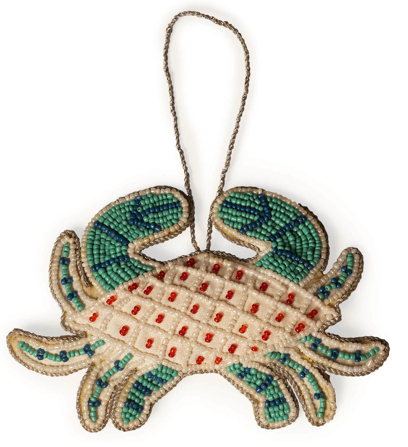 ArtistryBazaar 3.5"x 5" Beaded Zari Thread Crab Ornament