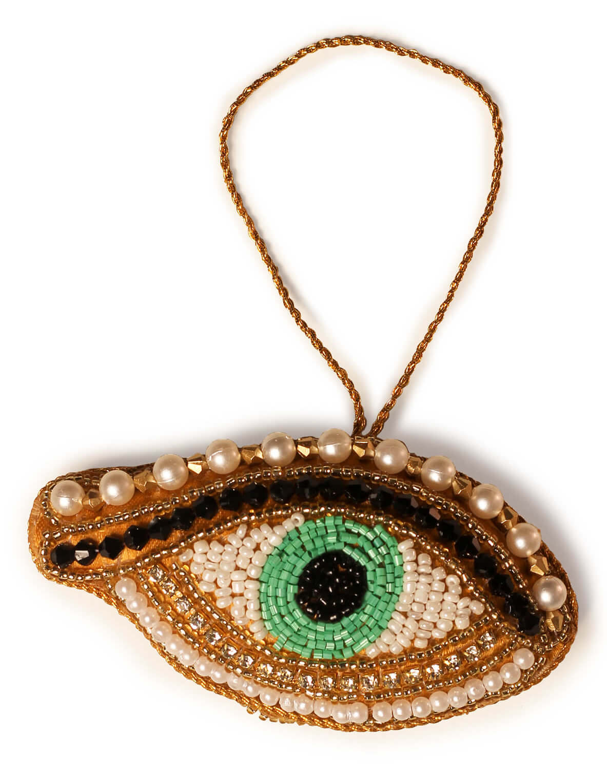 ArtistryBazaar 2"x 3.5" Sparkling Zari Thread Eye Ornament