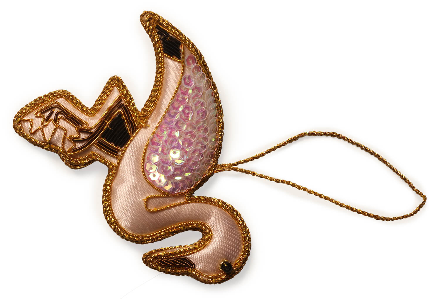 ArtistryBazaar 3.6"x 4" Elegant Zari Thread Crane Ornament