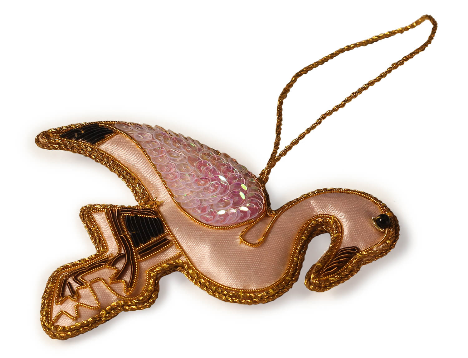 ArtistryBazaar 3.6"x 4" Elegant Zari Thread Crane Ornament