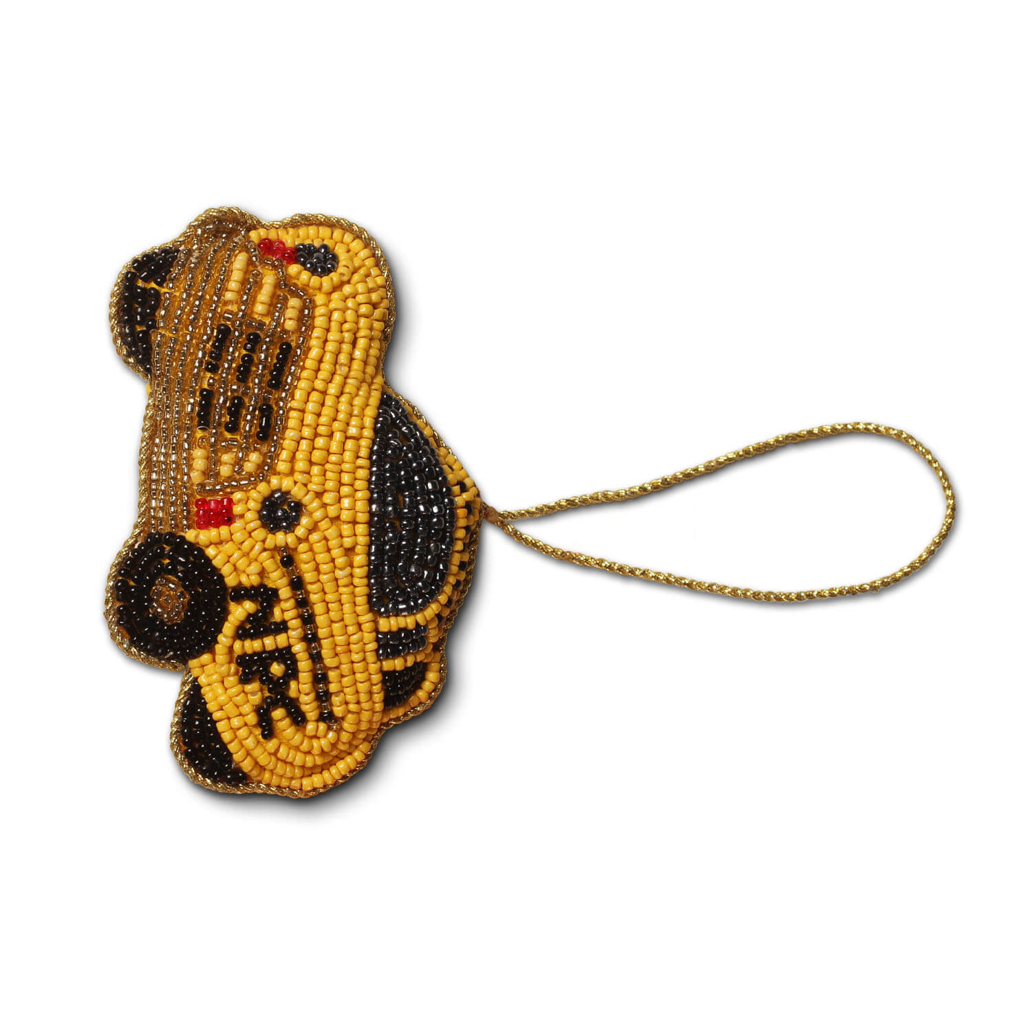 ArtistryBazaar 2.3"x 4" Beaded NYC yellow car Ornament