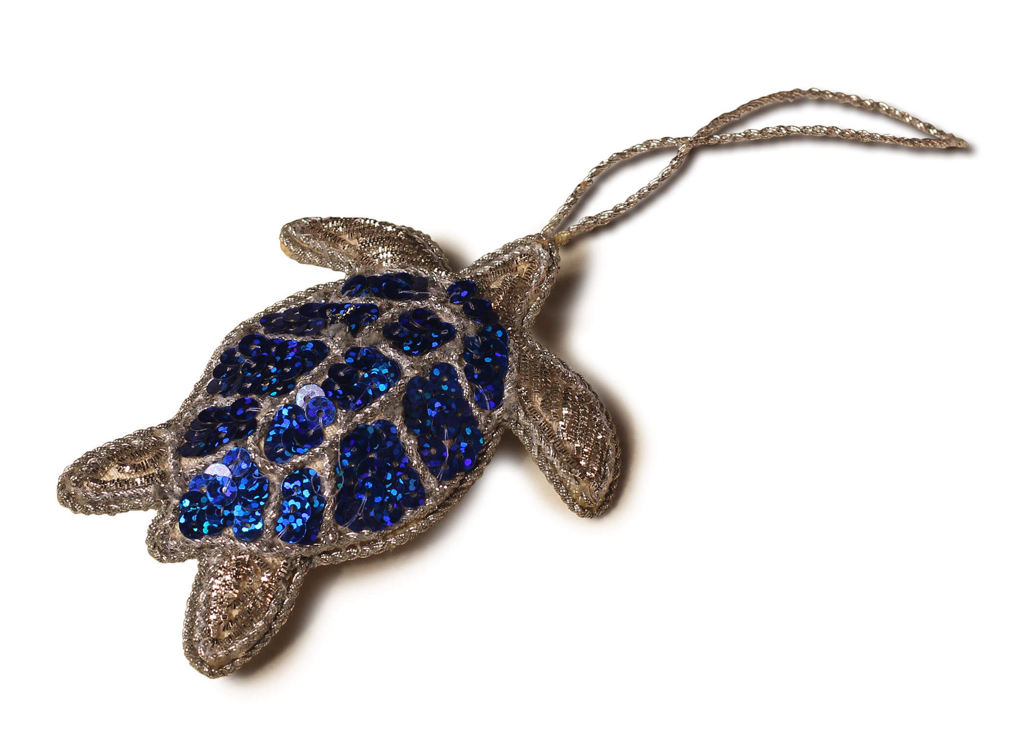 ArtistryBazaar 3.5"x 3" Sparkling Zari Thread Turtle décor