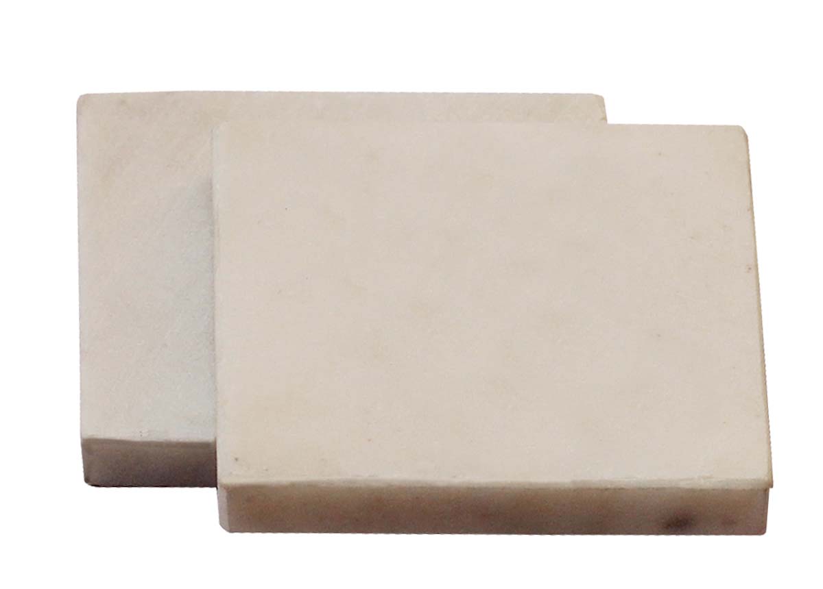 Bulk Wholesale Set of 2 Drink Coasters Handmade Square-Shaped in White Marble - Table-Top Accessories - Home Decor