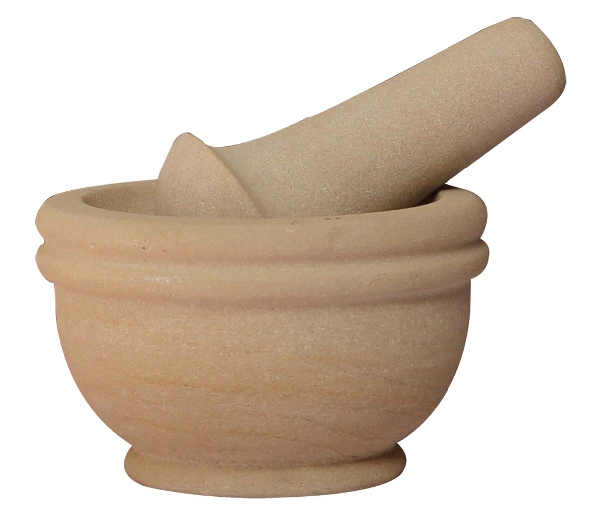 Bulk Wholesale Set of Mortar & Pestle in Beige Color – Hand-Crafted in Sandstone with Pot-Shaped Mortar – Kitchen Accessories / Essentials / Tools