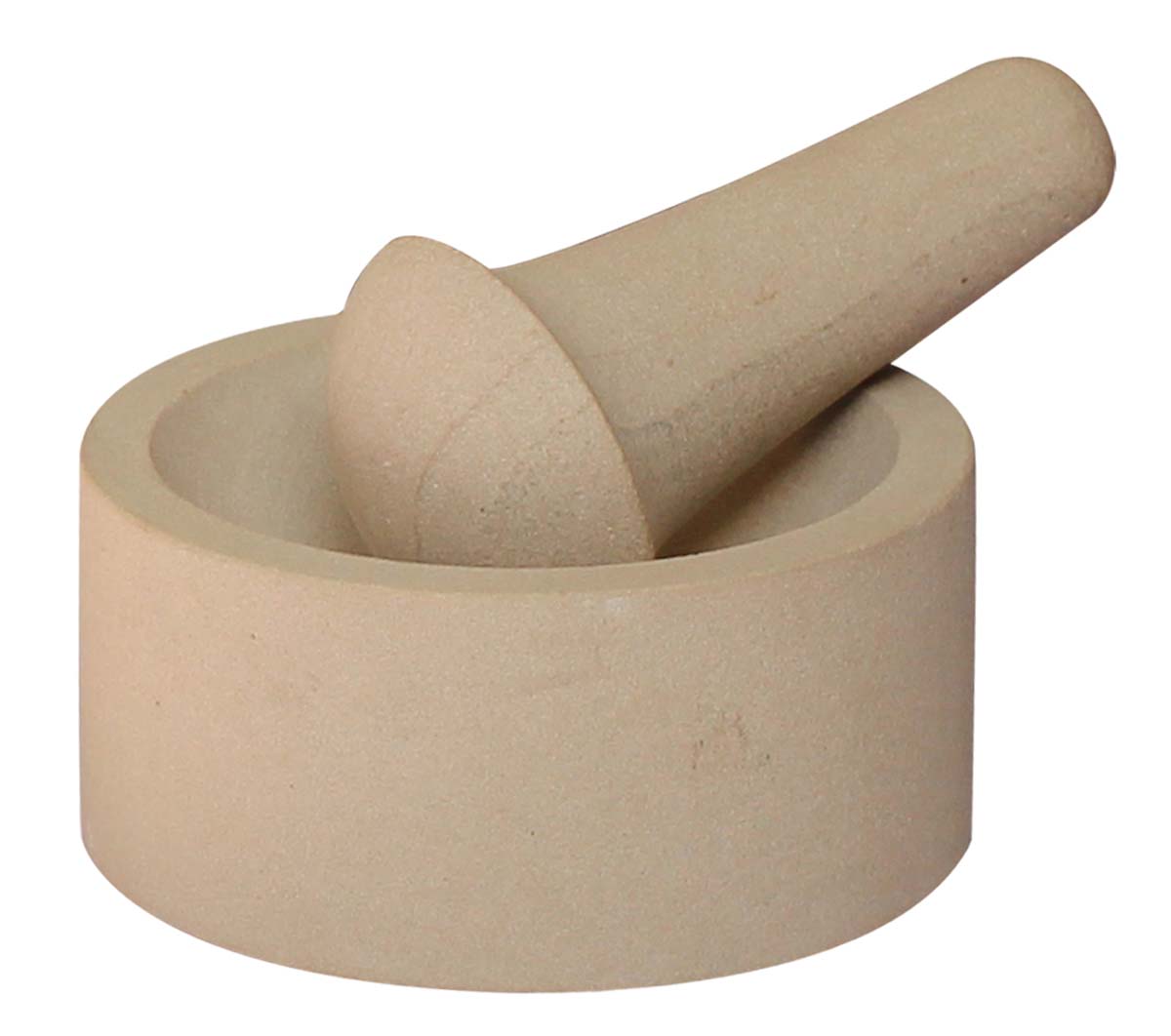 Bulk Wholesale Set of Mortar & Pestle in Beige Color – Hand-Crafted in Sandstone with Cylindrical-Shaped Mortar – Kitchen Accessories / Essentials / Tools