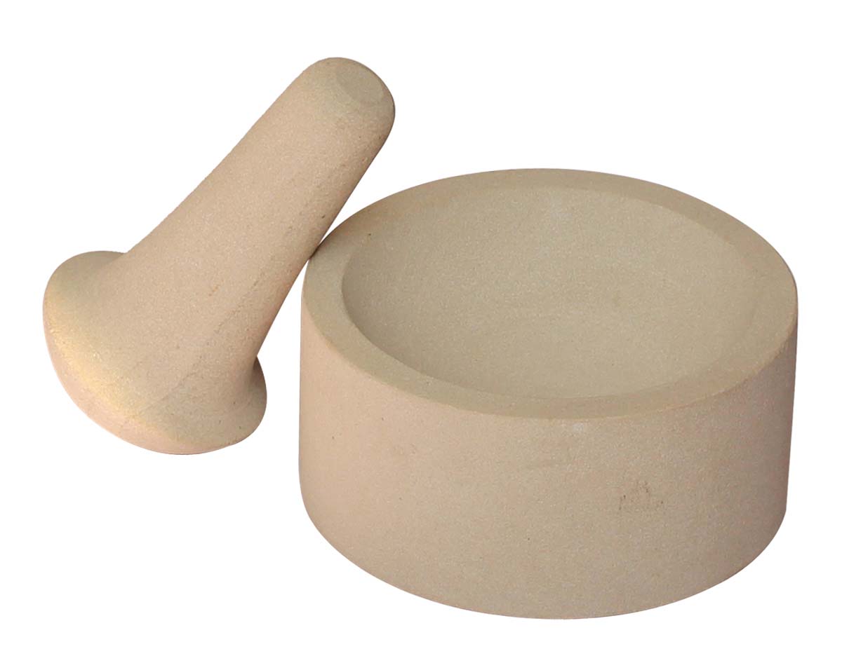 Bulk Wholesale Set of Mortar & Pestle in Beige Color – Hand-Crafted in Sandstone with Cylindrical-Shaped Mortar – Kitchen Accessories / Essentials / Tools