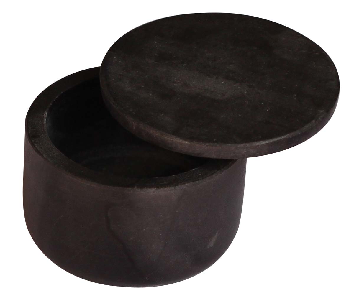 Bulk Buy 3” U-Shaped Black Jewelry Box - Wholesale Hand-Carved Marble Jewelry Box/Trinket Box with a Top Lid - Decorative Handmade Marble Boxes from India