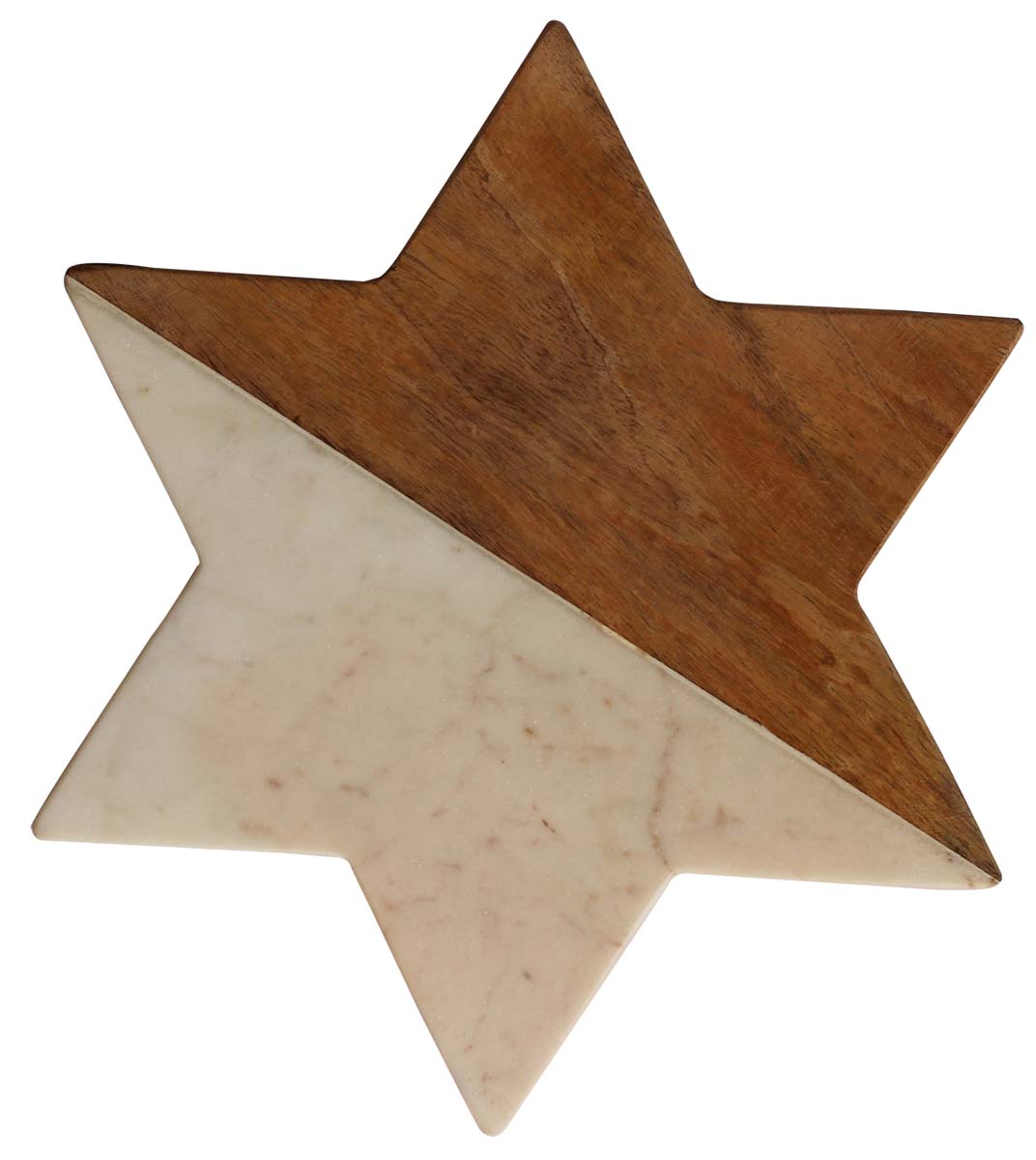 Bulk Wholesale 12” Handmade Star-Shaped Chopping Board/Cutting Tray in Wood & Marble - Kitchen Accessories/Tools