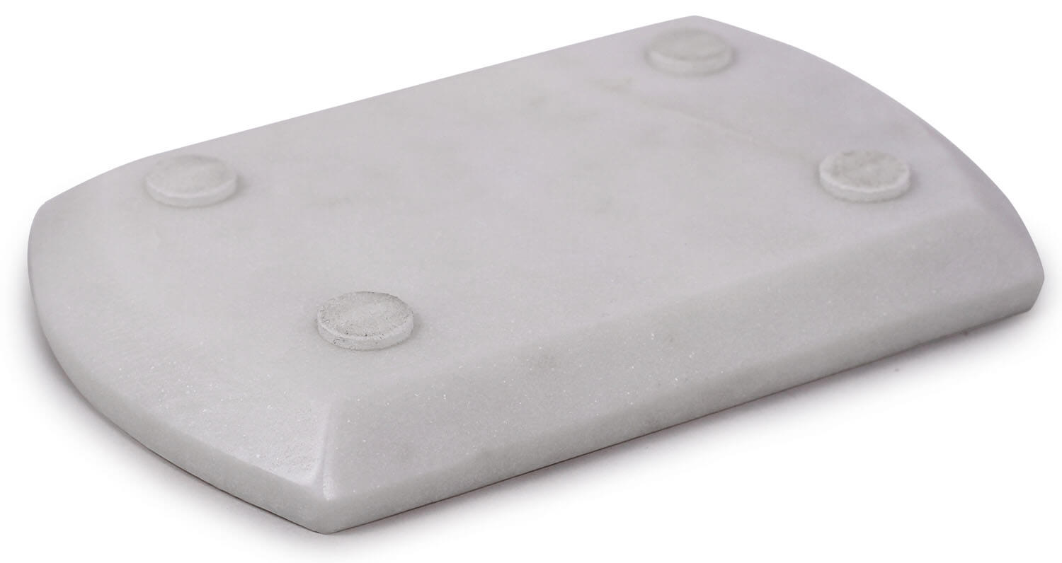 ArtistryBazaar Handcrafted Rectangular Natural White Marble Soap Dish Tray Holder – Kitchen Sink Essentials Bathroom Countertop Accessories