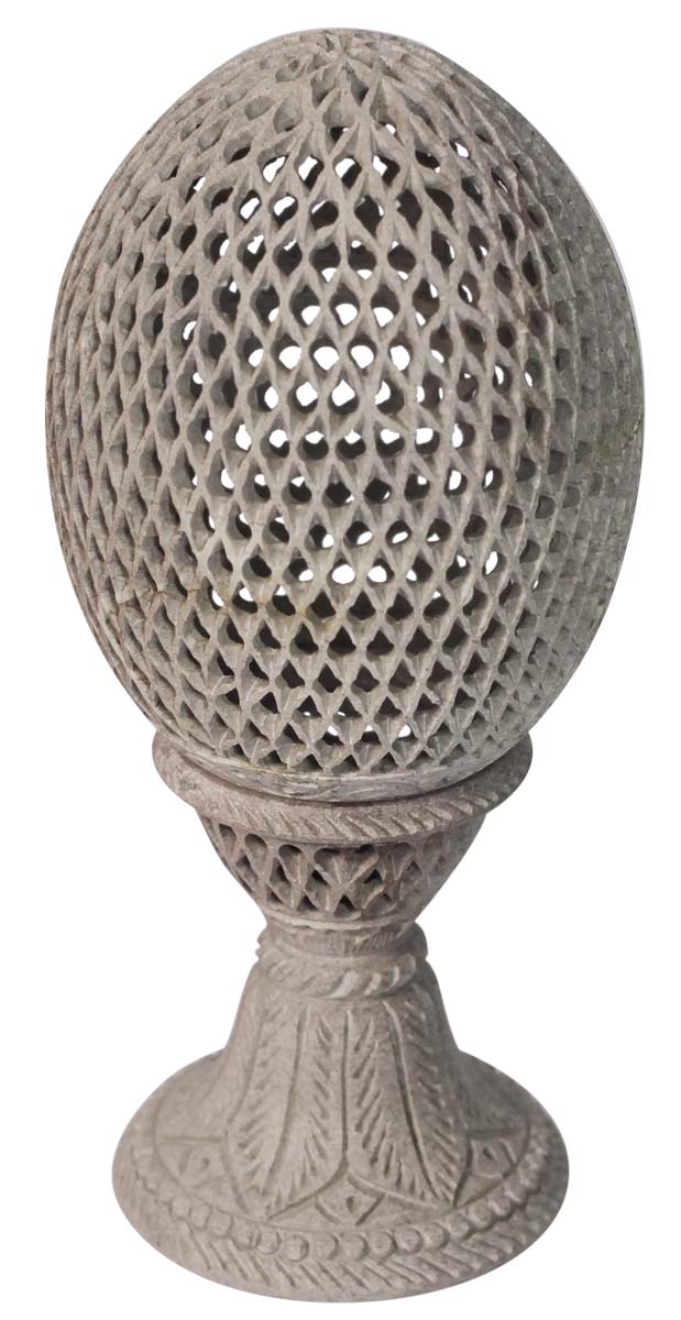 Bulk Wholesale  8.4” Pillar Shaped Tealight Candle Stand / Votive Candle Holder in Jaali Art – Handmade in Natural Soapstone – Home Décor 