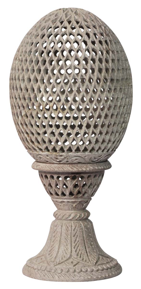 Bulk Wholesale  8.4” Pillar Shaped Tealight Candle Stand / Votive Candle Holder in Jaali Art – Handmade in Natural Soapstone – Home Décor 