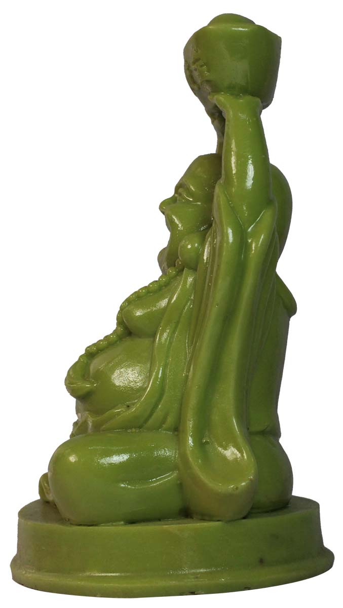 Wholesale Laughing Buddha Figurine - Buy in Bulk 5.6” Hand Carved Green Resin Figurine/Statue - Unique Good Luck Charms Sculpture - Home & Office Decor