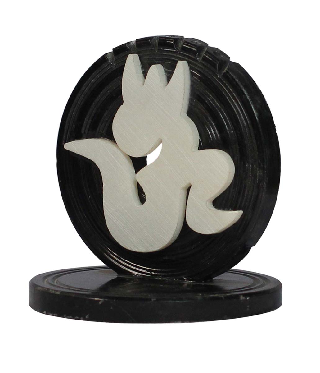 Bulk Wholesale Black Color Multiple Incense Stick Holder – Designed with a White Color Om Symbol – Handmade in Soapstone – Home Décor