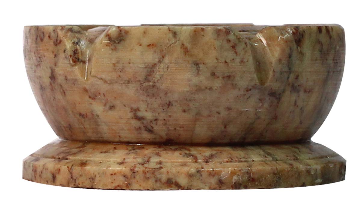 Bulk Wholesale Tealight Candle Holder & Multiple Incense Stick Holder in Beige Color – Hand-Carved in Soapstone – Table-Top Accessories – Home Décor