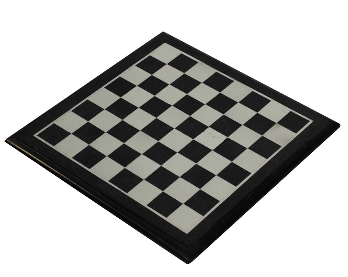 Wholesale Marble 12x12” Chess Board - Bulk Buy Handmade Marble Black & White Chess Board with Black Borders - Toys & Games from India