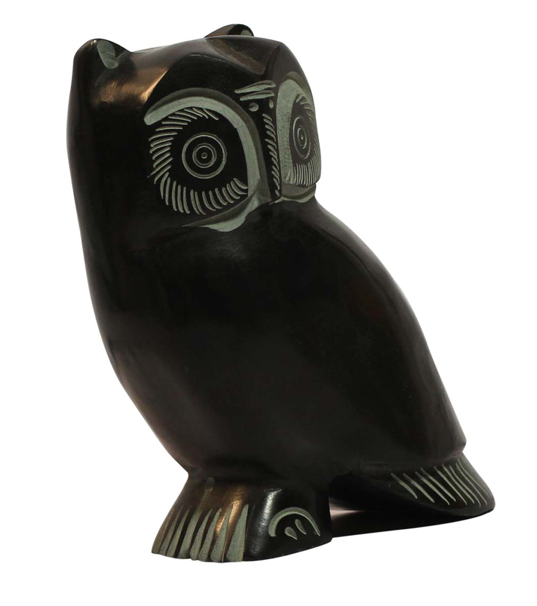 Wholesale Owl Figurine & Statue - Buy in Bulk Handmade 6” Soapstone Owl Sculpture - Good Luck Sculptures - Home & Office Decor Figurines