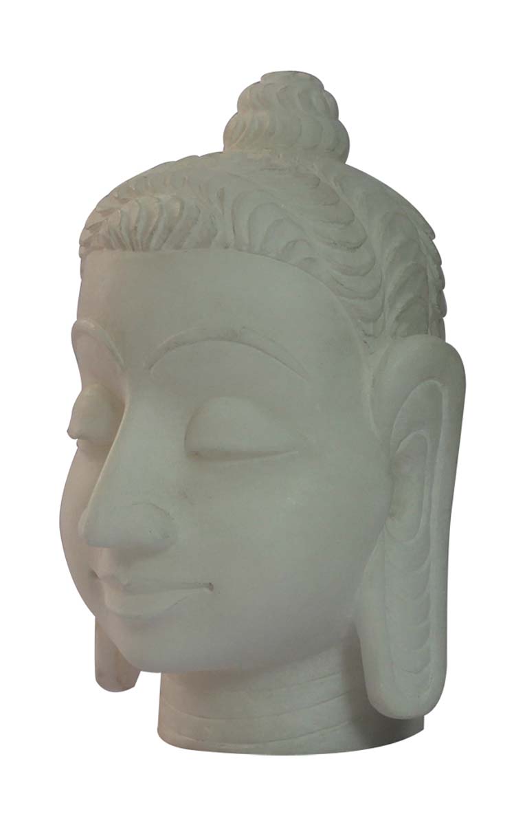 Wholesale 12” Lord Buddha Head Sculpture/Figurine - Buy in Bulk Hand Carved Soapstone Buddha Head Statue - Unique Good Luck Charms Stone Sculpture - Home & Office Decor