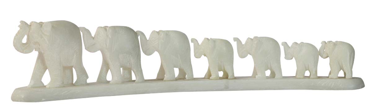 Wholesale ‘Elephant Parade’ Showpiece/Sculpture/Figurine - Bulk Buy Hand Carved 10” Stone Elephant Statue - Animal Figurines/Decorative Art-Piece - Home Decor Gifts from India