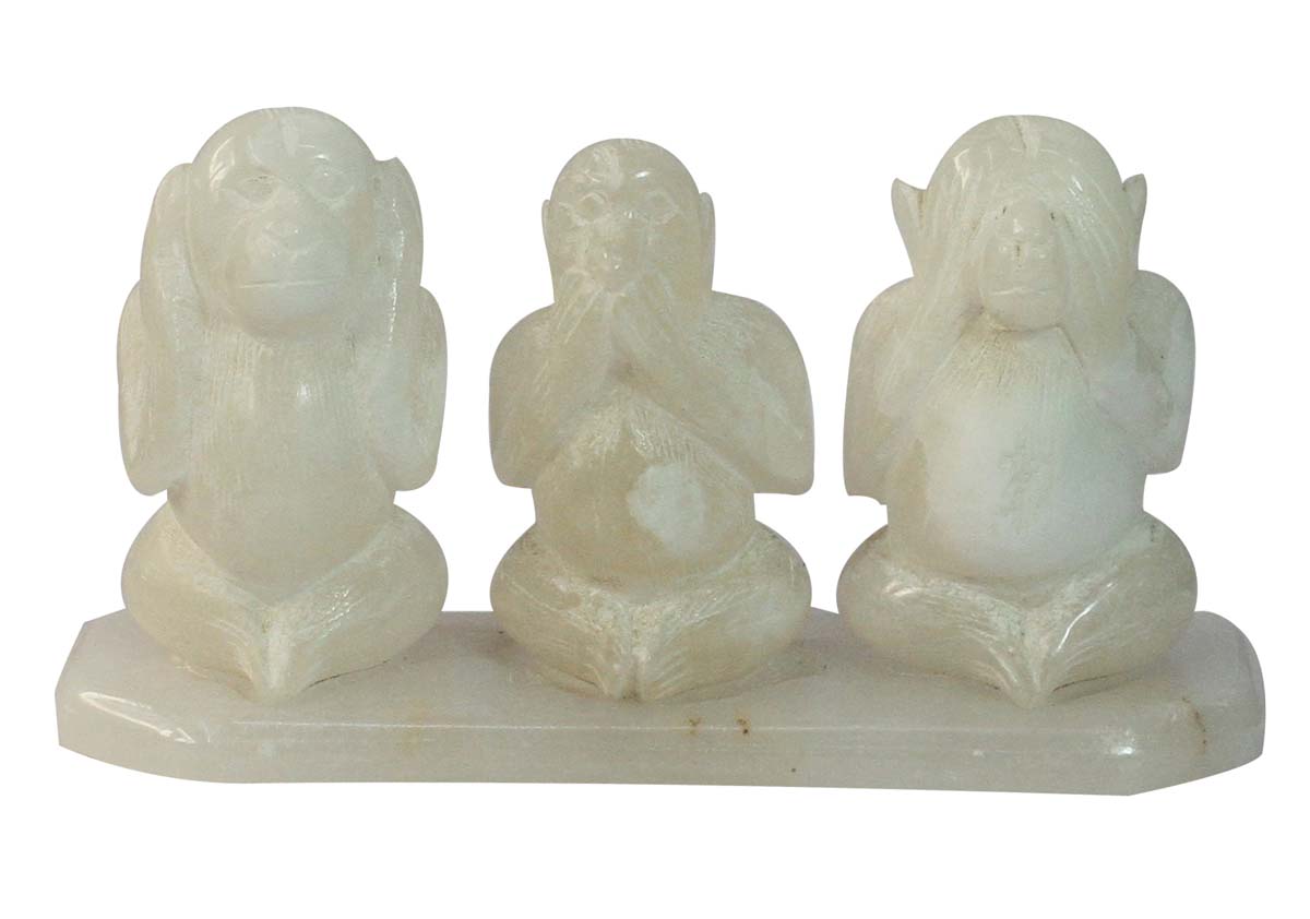 Wholesale Marble 3 Wise Monkeys Statue in Bulk - The Hear No Evil See No Evil Speak-No Evil Monkeys Sculpture/Collectible Figurine/Marble Sculpture - Animal Art Figurines - Home Decor Gifts