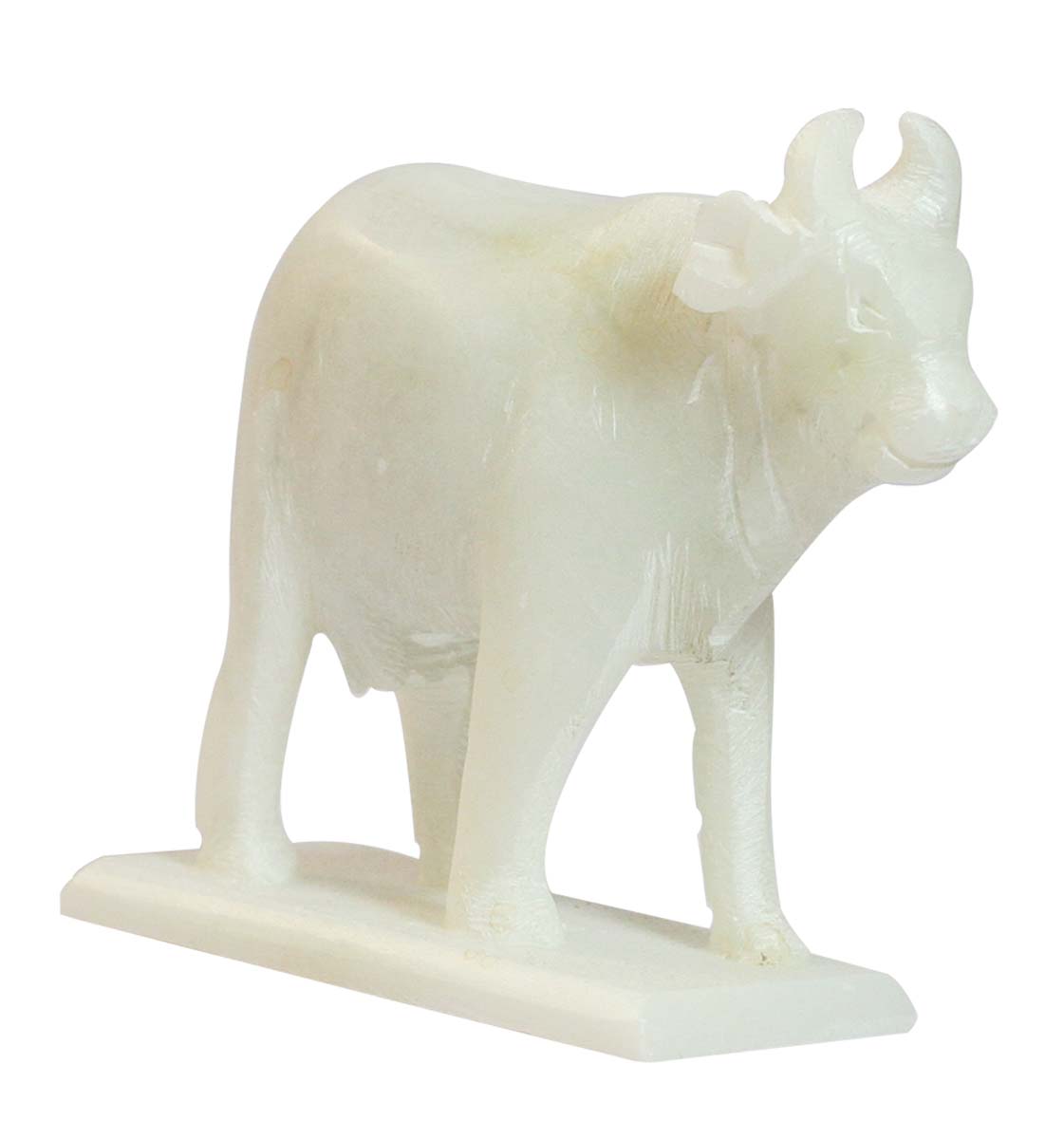 Wholesale White Marble Bull Sculpture/Figurine - Bulk Buy Decorative Handmade 5” Auspicious Nandi Bull (Vehicle of Lord Shiva) Statue/Sculpture - Lucky Bull Home Decor Statues & Sculptures