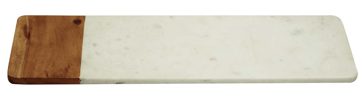 Bulk Wholesale Chopping/Cutting Board Rectangle-Shaped 21.1” Long Handmade in White Marble & Wood - Kitchen Accessories/Essentials/Tools - Home Decor
