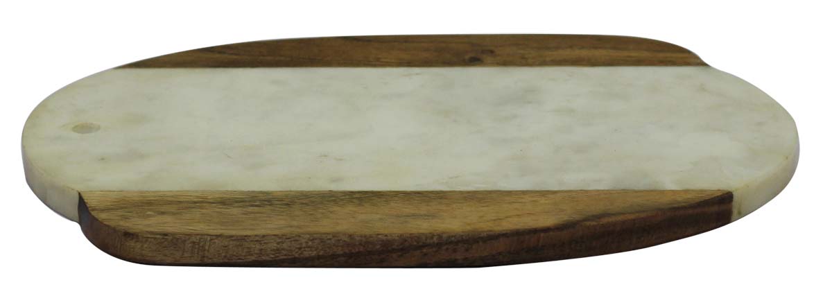 Bulk Wholesale 12” Chopping/Cutting Board in Unique-Shape - Handmade in Wood & White Marble - Kitchen Accessories/Essentials/Tools - Home Decor