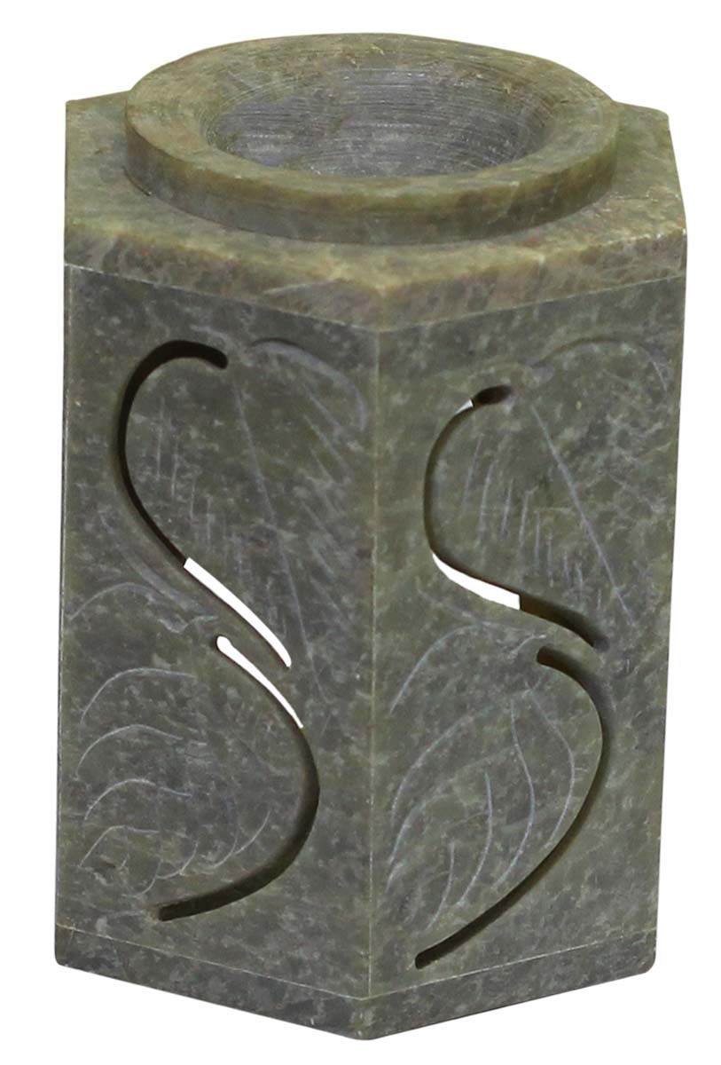 Wholesale 4” Hexagon-Shaped Soapstone Essential Oil Diffuser - Bulk Buy Black Aromatherapy Fragrance Vaporizer/Wax Melt/Tart Warmer - Fragrance Accessories/Aromatherapy Essentials from India