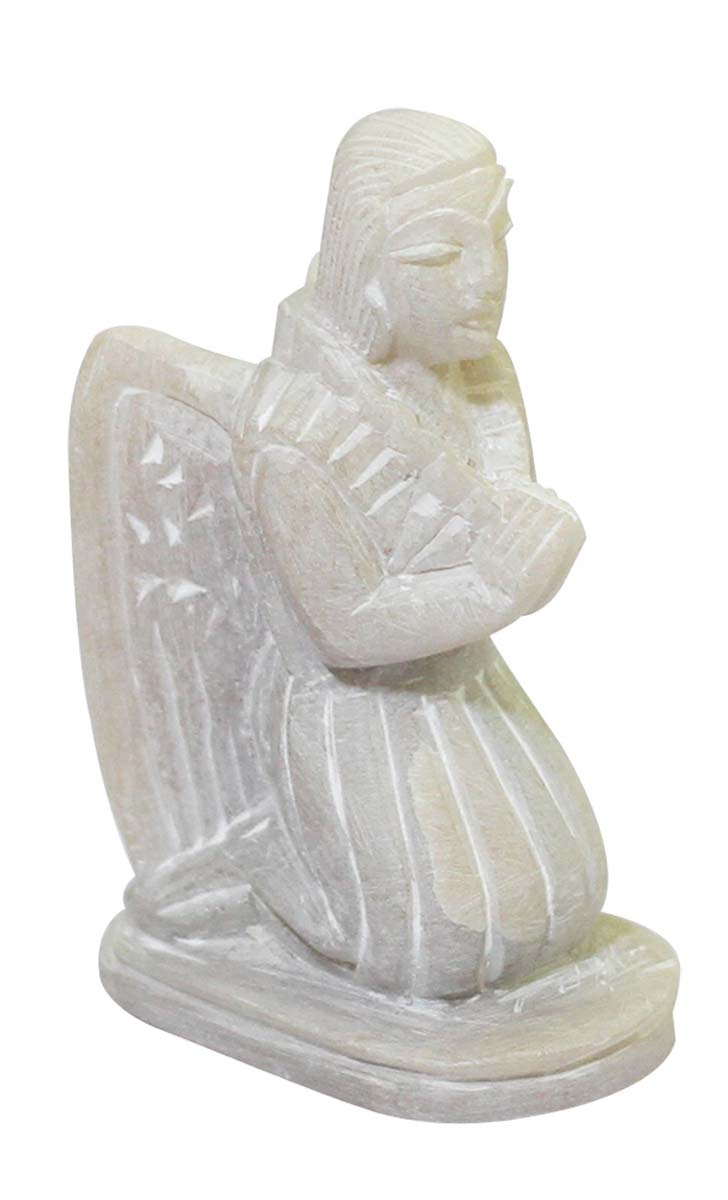 Wholesale 3.4” Angel Figurine - Buy in Bulk Hand Carved Stone Angel Figurine/Statue - Unique Good Luck Charms Stone Sculpture - Home & Office Decor