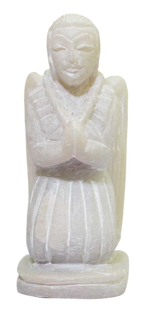 Wholesale 3.4” Angel Figurine - Buy in Bulk Hand Carved Stone Angel Figurine/Statue - Unique Good Luck Charms Stone Sculpture - Home & Office Decor