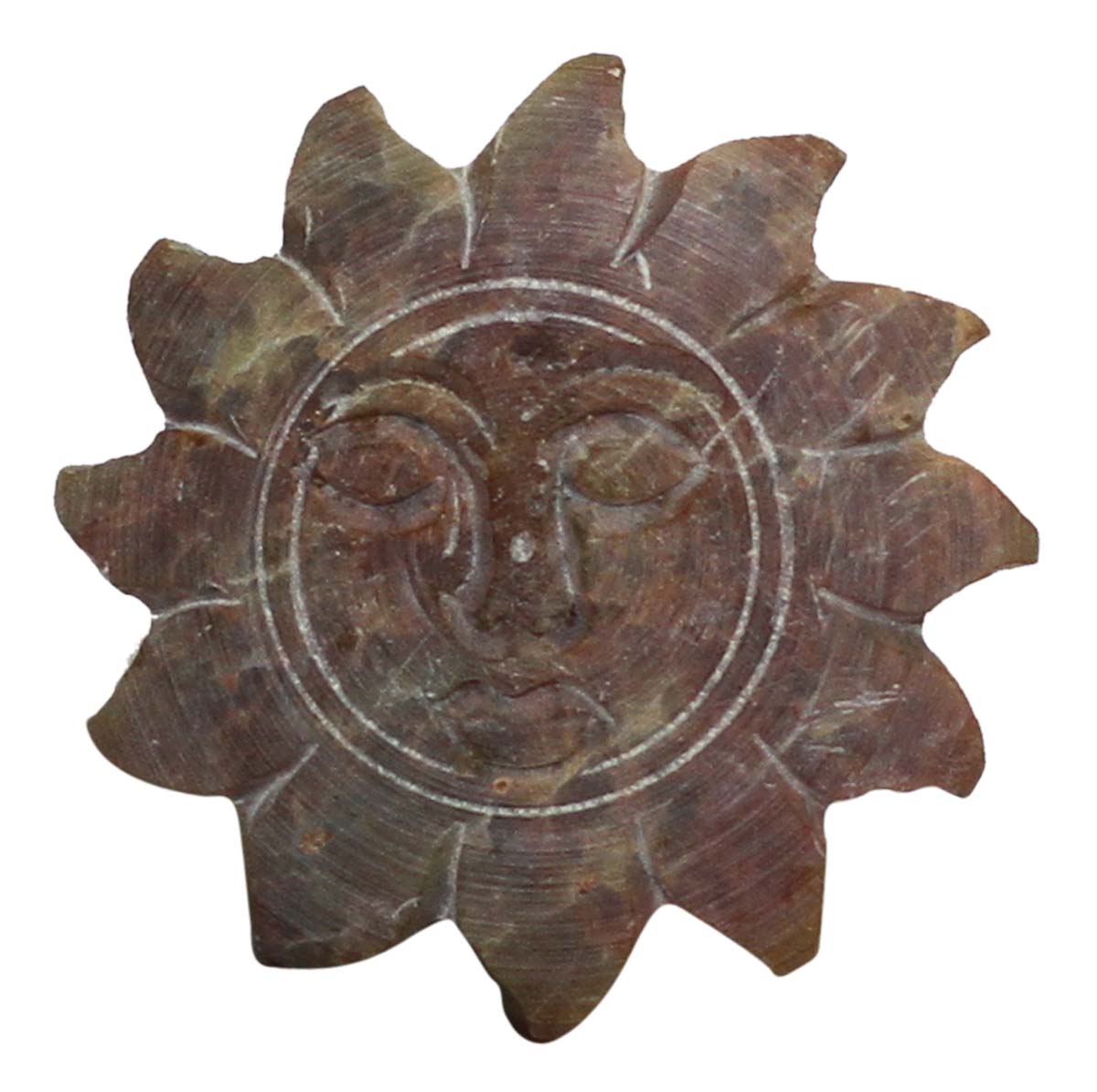 Bulk Wholesale Handmade Set of 6 Sun God Design Drawer Knobs / Pulls  – Hand-Crafted in Soapstone – Decorative Handles for Cabinets / Dressers / Cup-boards