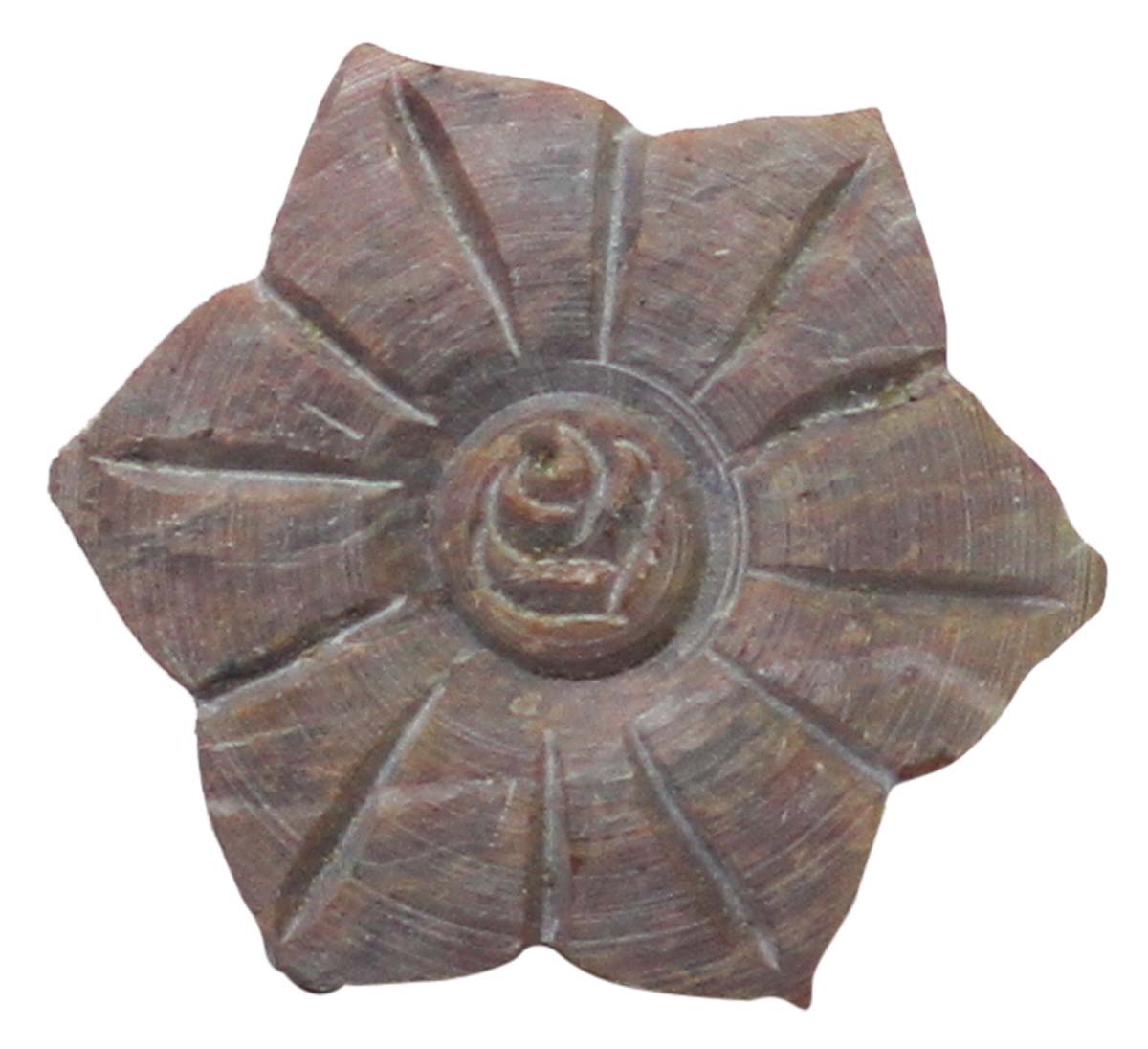Bulk Wholesale Handmade Set of 6 Flower Design Drawer Knobs / Pulls  – Hand-Carved in Soapstone – Decorative Handles for Cabinets / Dressers / Cup-Boards
