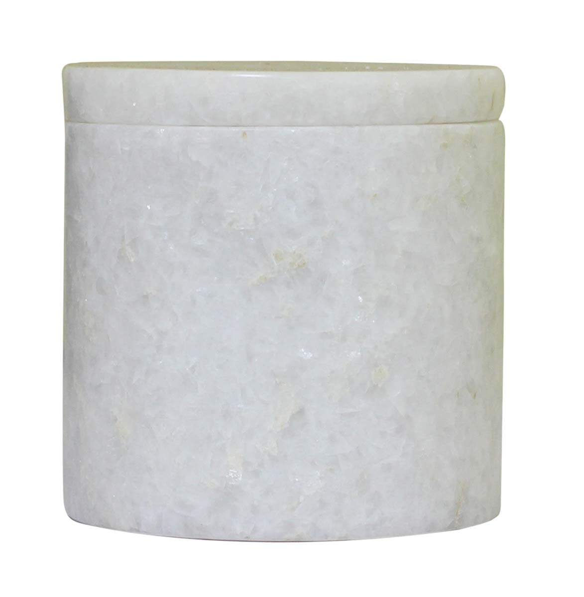 Wholesale 4” Marble Jewelry Box in Bulk - Hand-Carved Cylinder-Shaped Jewelry Box/Trinket Box with a Top Lid - Decorative Handmade Marble Boxes from India