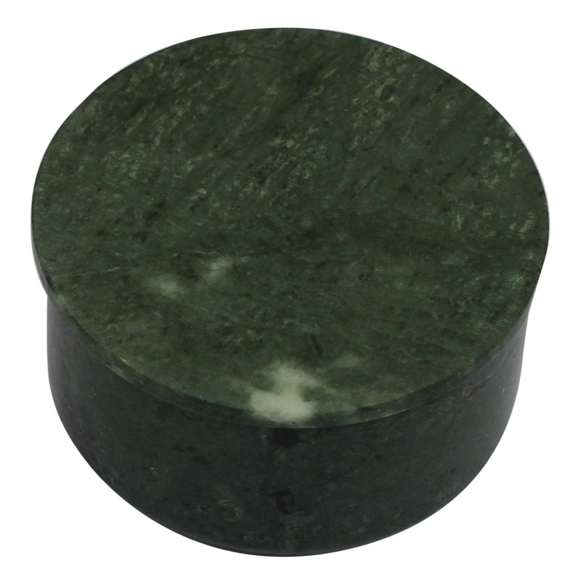 Wholesale 5” Round Shaped Jewelry Box in Bulk - Hand-Carved Green Marble Jewelry Box/Trinket Box with a Top Lid - Decorative Handmade Marble Boxes from India