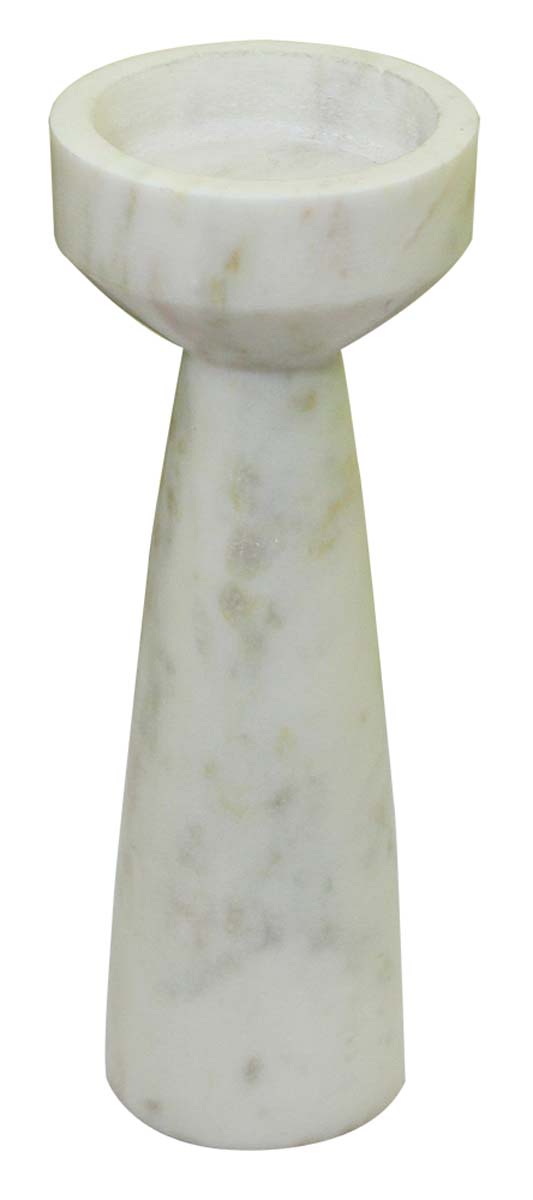Bulk Wholesale 10” Handmade Pillar Candle Stand / Holder in White Marble – Interior Decorating Items – Home Décor