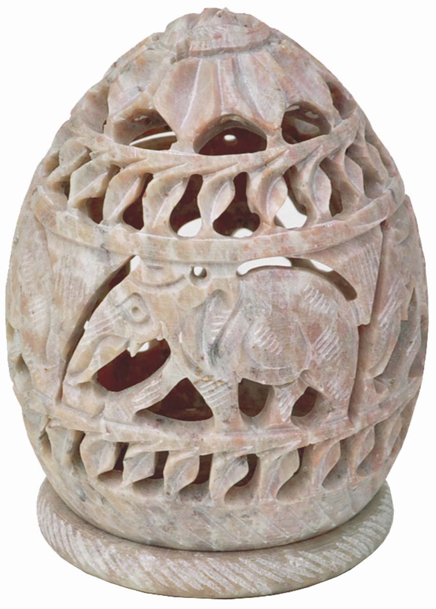 Buy in Bulk Wholesale Candle/Tea Light Holder 3.6” Natural Hand-Carved Soapstone - Animal Themed Home Decor Accessories