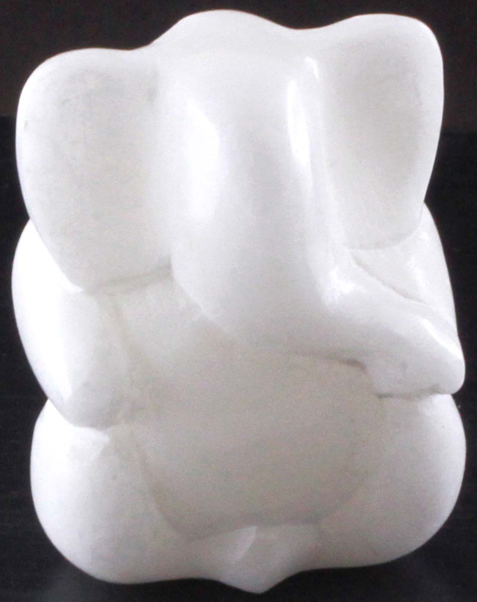 Wholesale Lord Ganesha Figurine - Buy in Bulk 2.5” Hand Carved White Marble Hindu God Figurine/Statue - Unique Good Luck Charms Marble Sculpture - Home & Office Decor