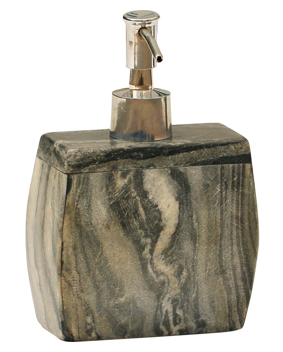 Buy in Bulk Wholesale - Grey - Black Marble Soap Dispenser with Easy Aluminium Push Pump Handle for Bathroom & Kitchen Sink - Bathroom Accessories