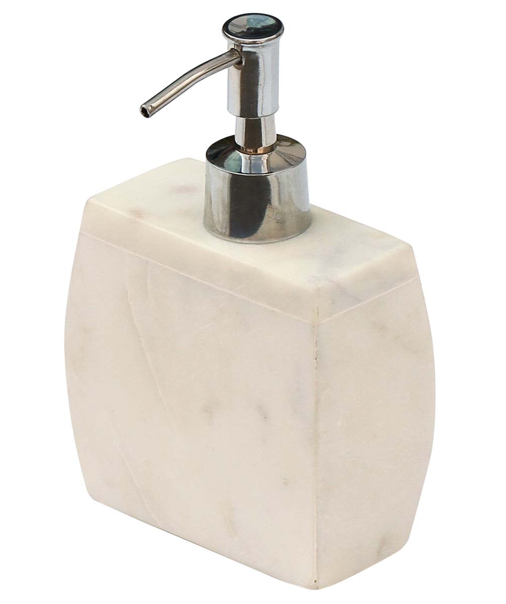 Buy in Bulk Wholesale Handmade Liquid Soap Dispenser With Aluminium Pump In White Marble